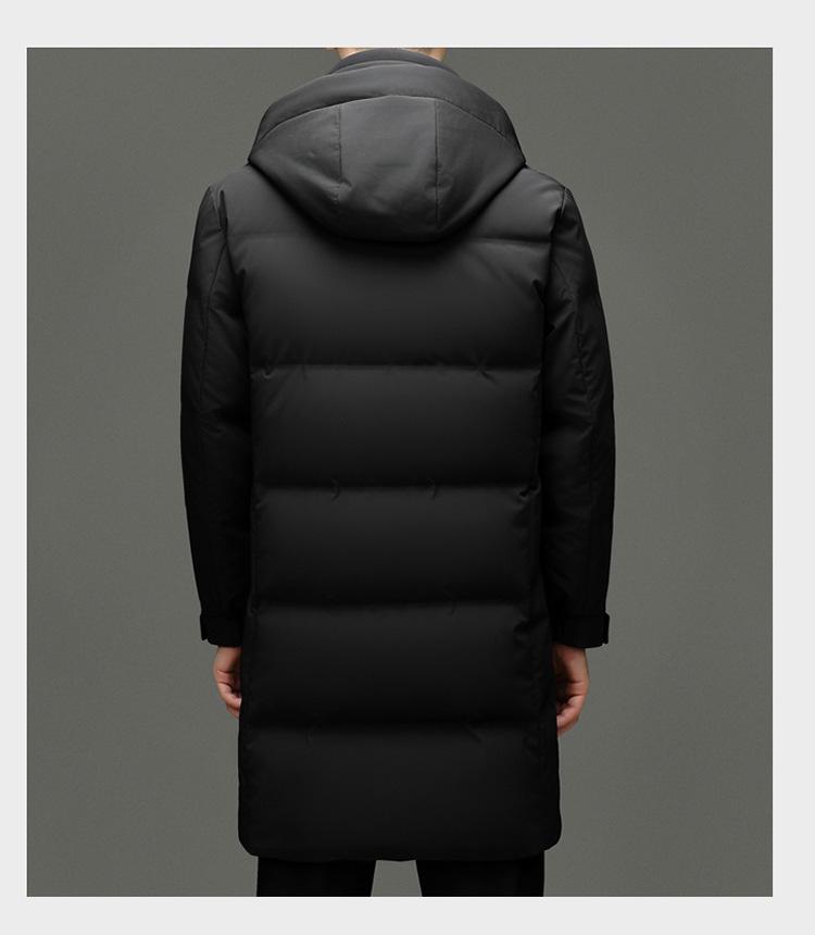 Men's Casual 90% White Duck Down Hooded Jacket - 2025 Winter Middle-aged Business Outerwear