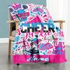 Pink Personalized Name Blanket Gift Personalized Blanket Comfortable Perfect for Picnics Living Room Chair Livingroom Four Seasons Universal