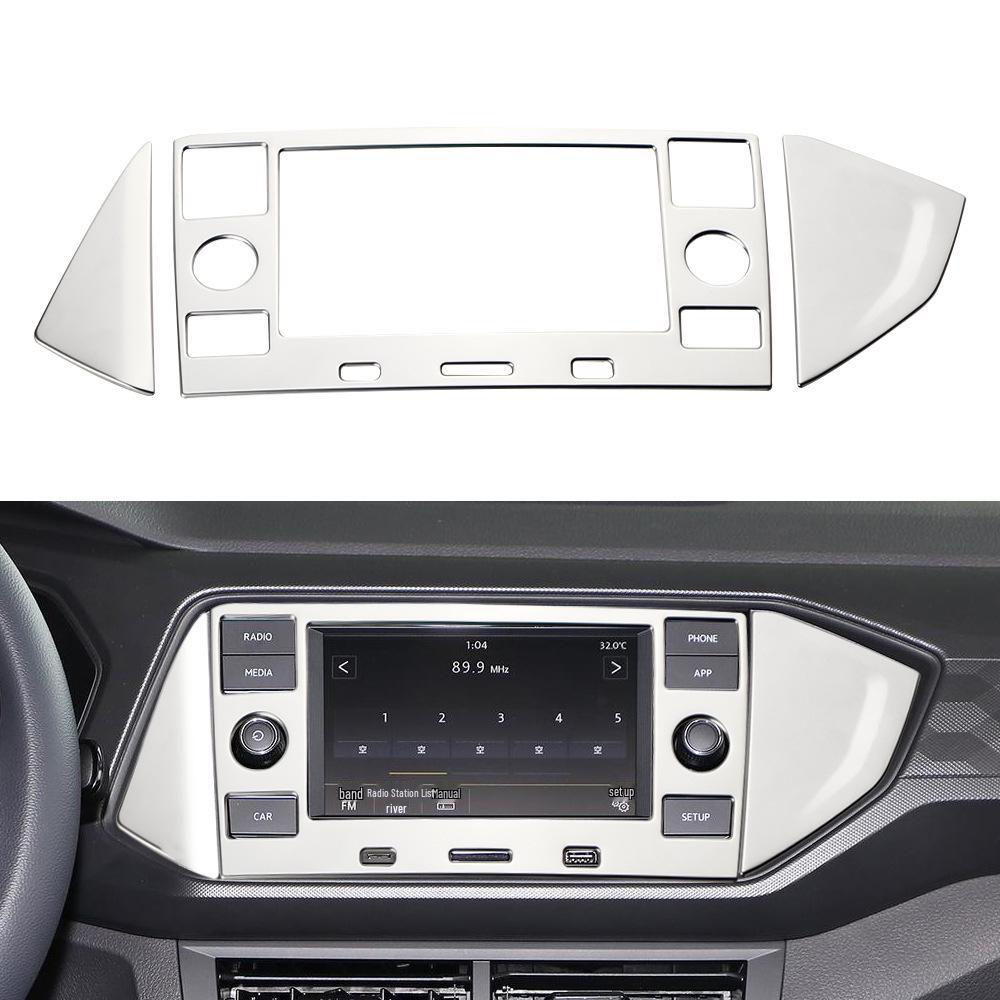 Stainless Steel Interior Trim Strip for 2018-2023 Volkswagen T-Cross Center Console