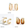 Modern Geometric Resin Stainless Steel Earring For Women With Gold Plating And Elegant Style