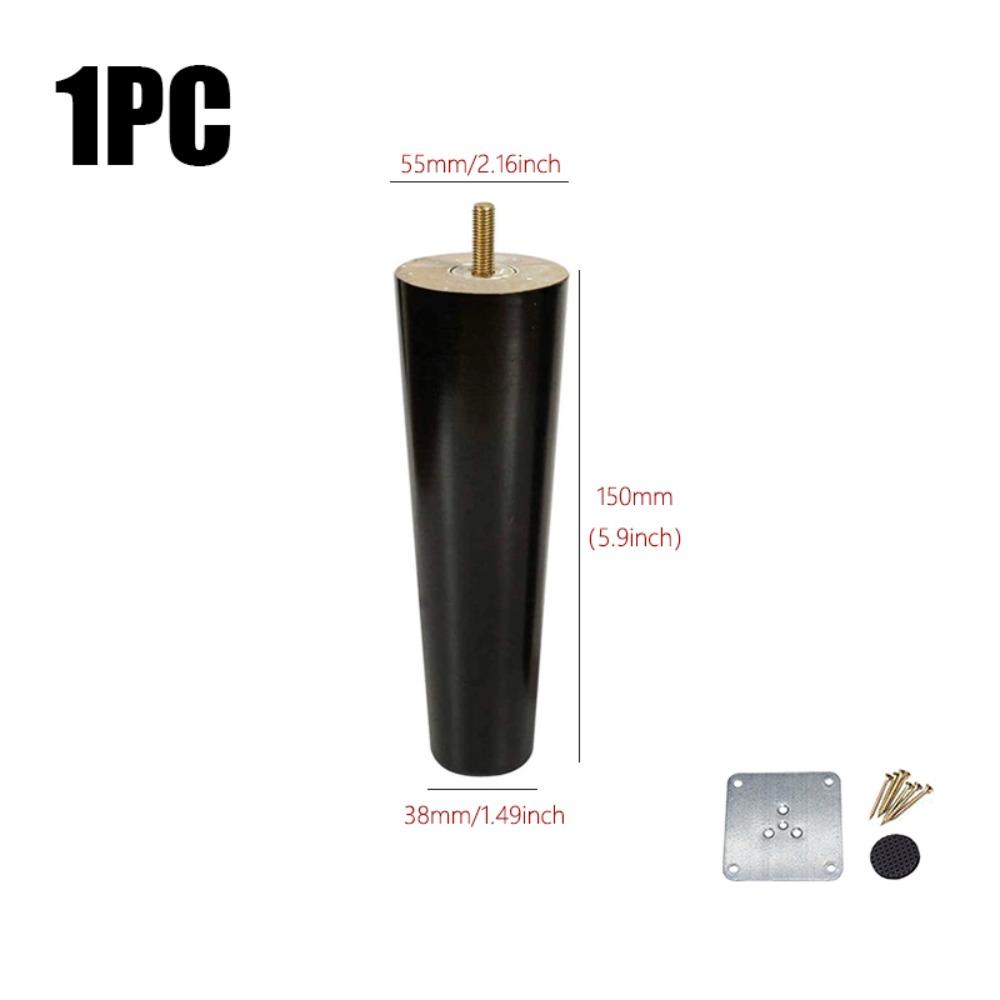 8/10/12/15/20cm New Solid Wood Furniture Legs Conical with Iron Sheet Chair Replacement Feet Universal Sofa Legs