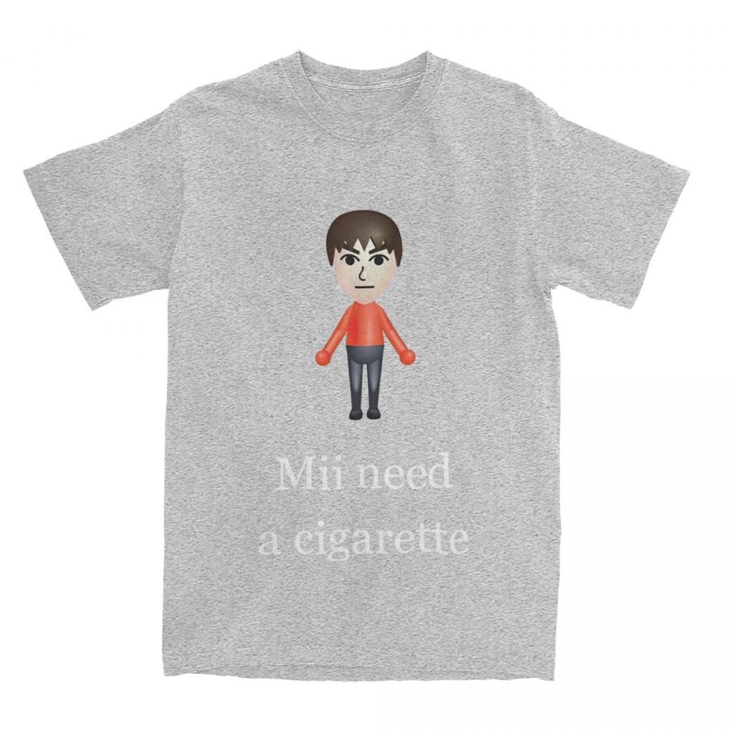 Camiseta Gráfica Mii Necesita Un Cigarrillo para Hombre y Mujer Ropa Moda 100% Algodón Camisetas Mii Brawler Camiseta Ropa Estampada