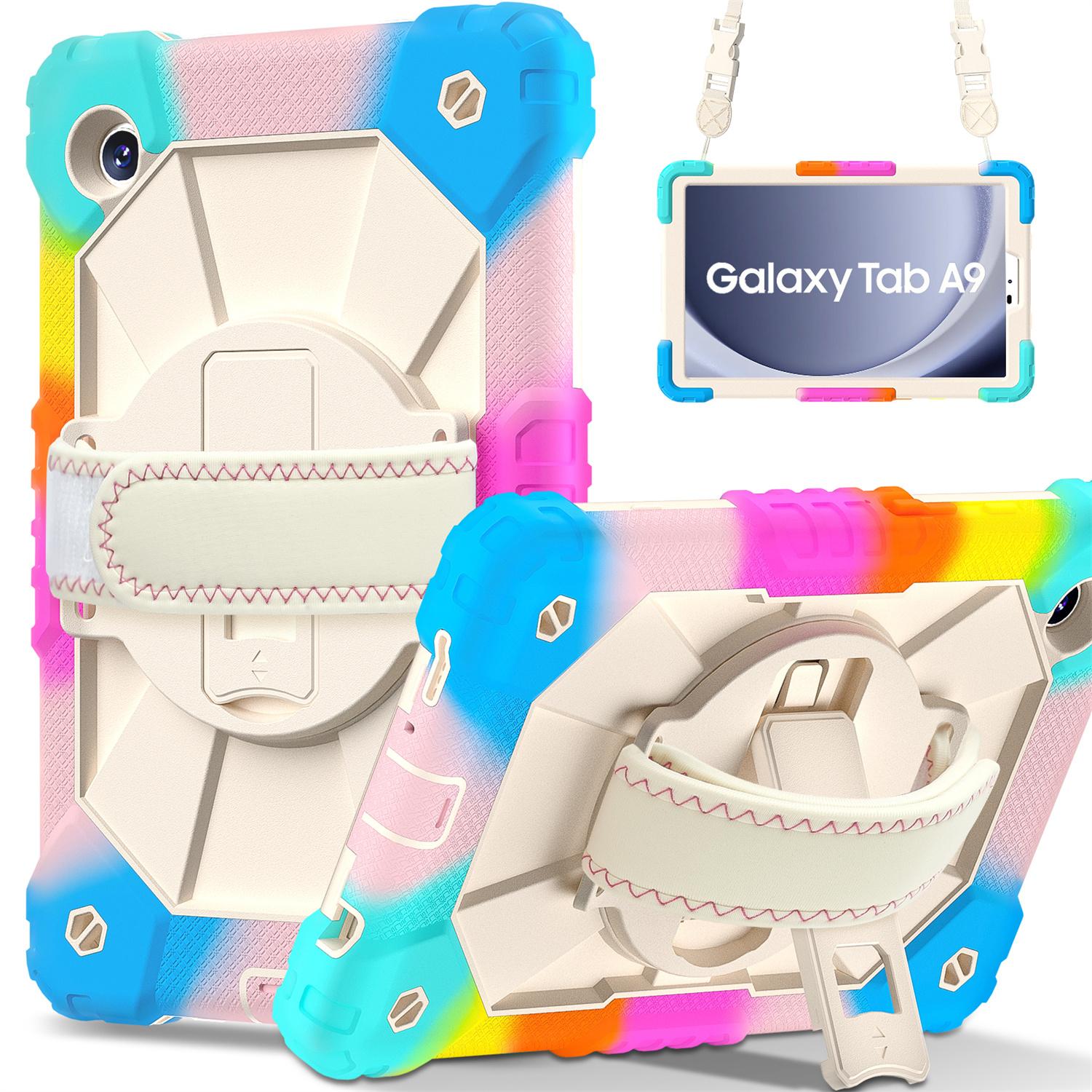 

Для Samsung Galaxy Tab A9 Samsung Galaxy Tab A9+ Дизайн с плечевым ремнем Вращающаяся на 360° ручка Прочная защитная подставка Противоударный противоударный чехол Samsung Galaxy Tab A9