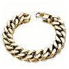 Men's Gold Cuban Bracelet: Titanium Steel, Thick Chain, Colorfast, Hip Hop Style Necklace