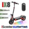 iScooter IX8 12 Inch Electric Scooter 2*1200W Dual Motors 60 Km/h & 20Ah 70 Km Range Powerful Electric Scooter- NO ABE.