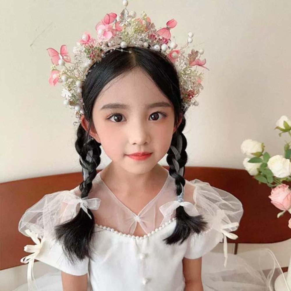 Bohemia Style Girls Garland Simulation Flower Flower Headdress Butterfly Fairy Hair Hoop  Women