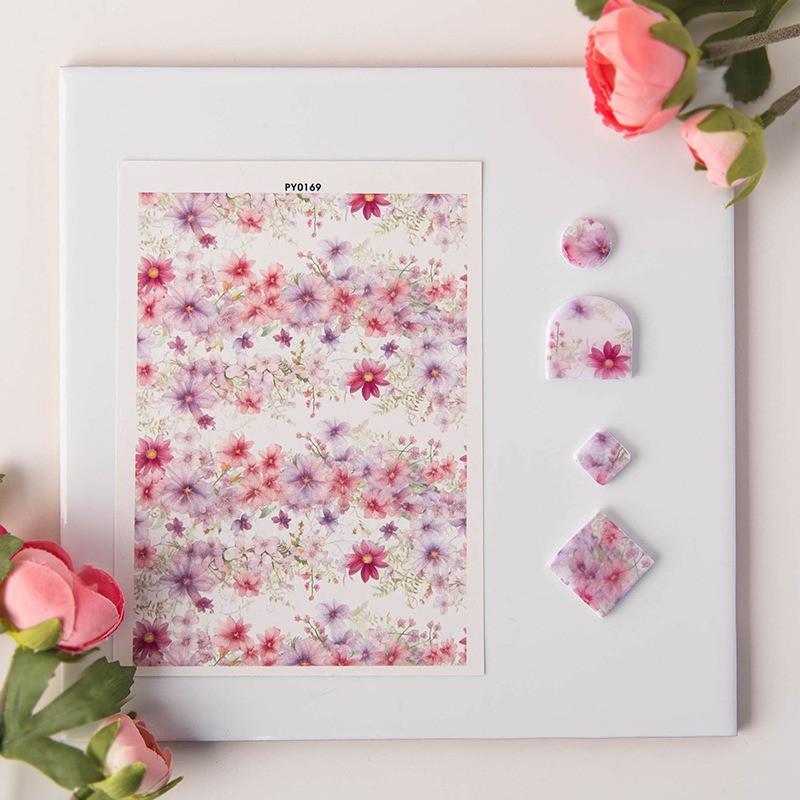 

Полимерная глина бумага для переноса акварели гравировка цветов печать декоративная бумага DIY керамическое ремесло изготовление серег гончарные инструменты