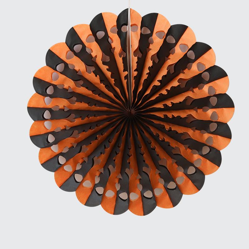 Halloween Skull Paper Fan Decorations for Bars and Kindergartens