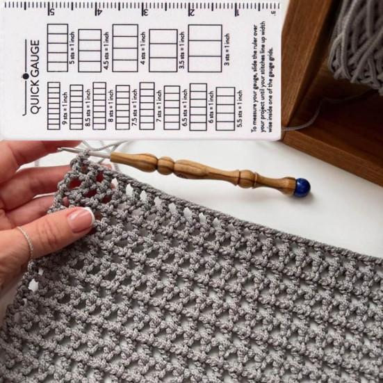 Quick Gauge Ruler No Counting Needed Stitch Gauge Transparent Stitch Measurement Tool with Inch Scale Grid for Sewing Crochet Projects