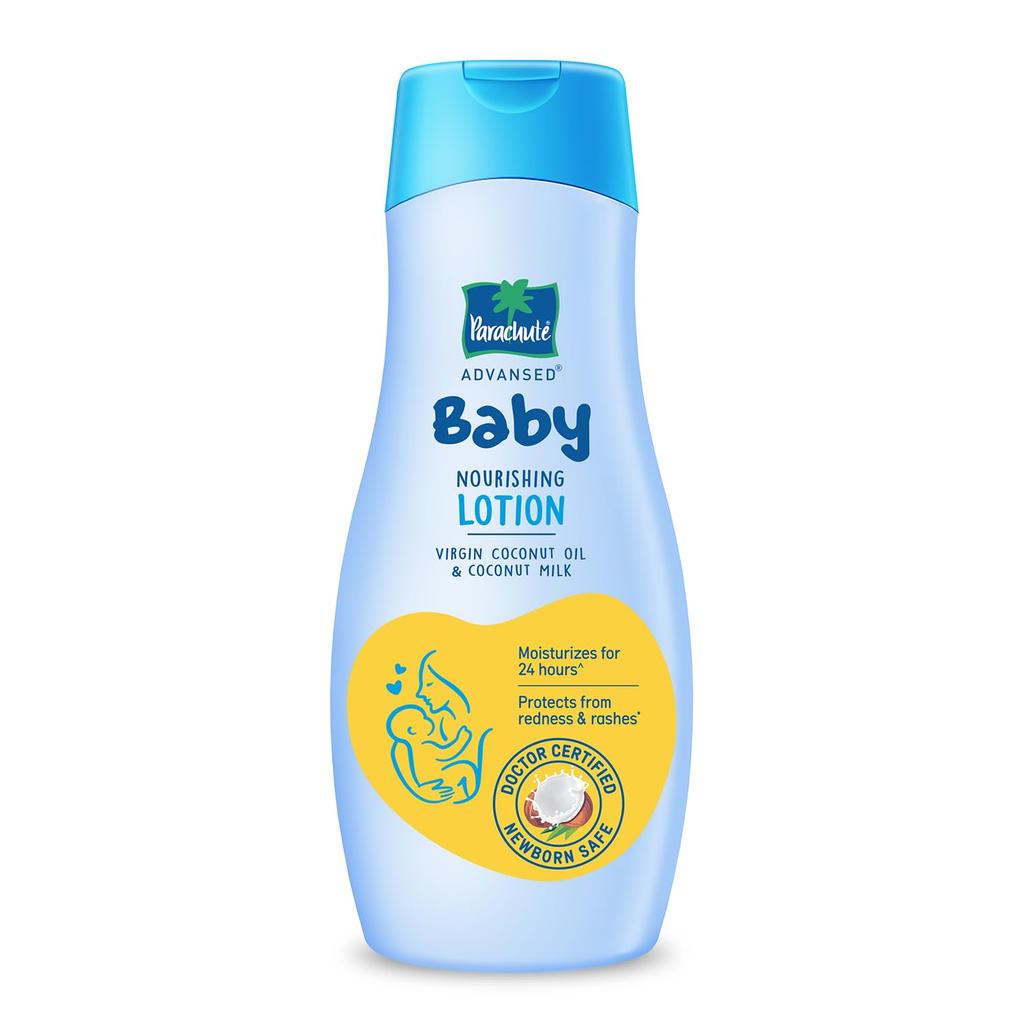 Parachute Baby Lotion 410ml For Newborns With Virgin Coconut Oil pH 5.5 | 24H Moisture | Doctor Tested Hypoallergenic Skin Care