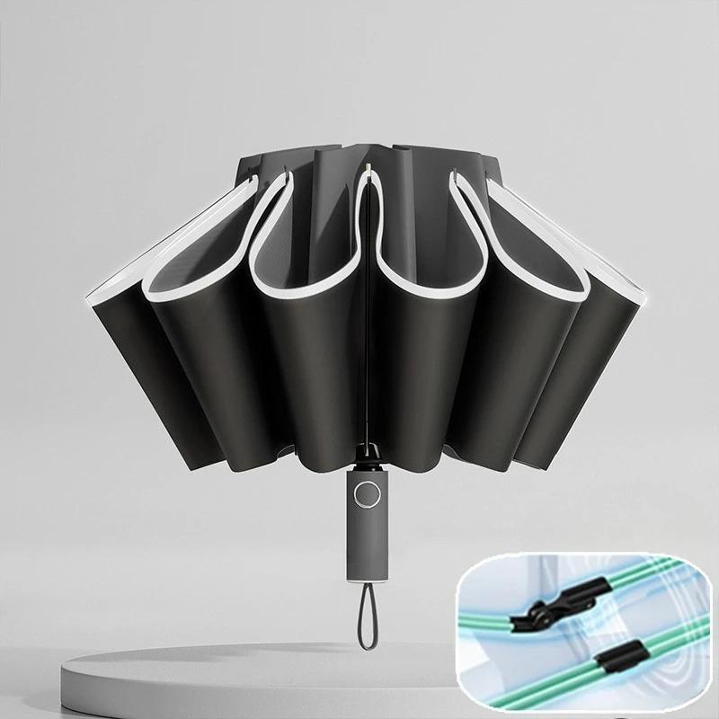 Automatic Reverse Folding Umbrella UV Blocking Sun Umbrella for Men Women 8K/10K 32/40 Bones Windproof Parasol