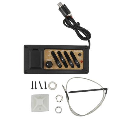 Pickup per chitarra acustica Preamplificatore Piezo EQ a 4 bande Sistema equalizzatore Colore venature del legno 7545R