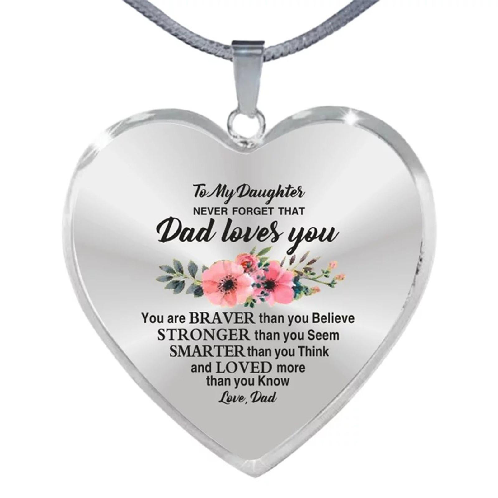 

Ожерелье Tacanon To My Daughter Heart Love — Loves You — из подарка One Size серебряный