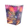 10Pcs Happy New Year 2026 Theme Party Decor Fireworks Popcorn Box Candy Cookie Packaging Boxes For Movie Night Party Decor