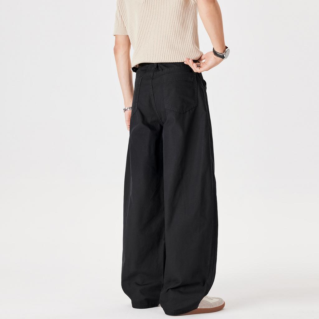 American Casual Loose Trend Pants Men's Spring New Scimitar Pants Drape Commuting Versatile Cotton Long Pants
