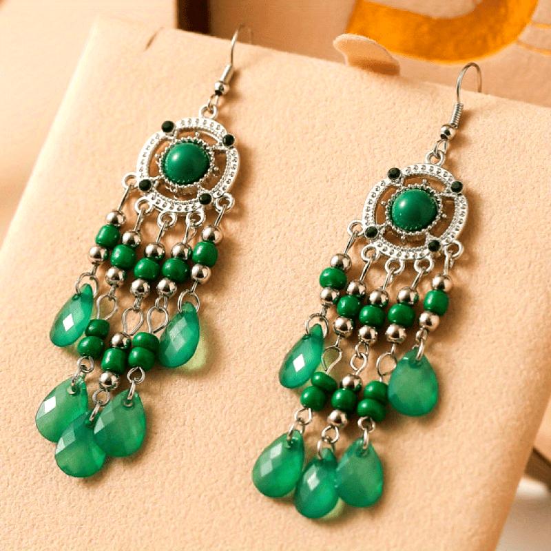 

Boho-Chic Multi-Layer Beaded Tassel Earrings