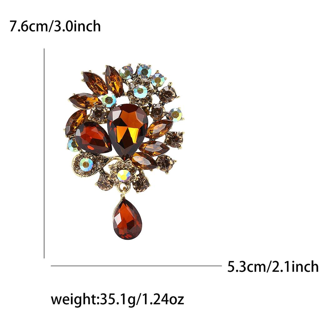 Elegant Rhinestone Alloy Brooch - Versatile Medium-Sized Corsage Pin for Women's Fashion