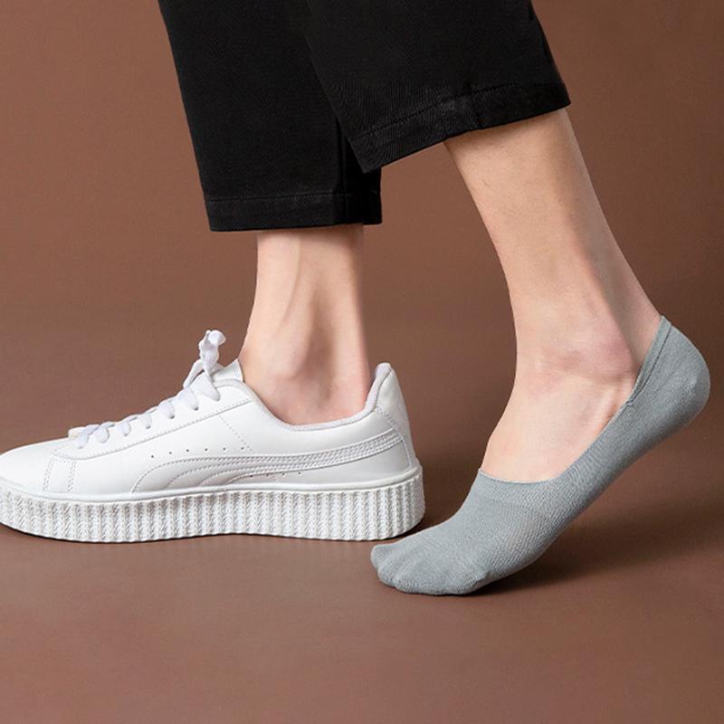 Fashion Solid Men Boat Socks Breathable Invisible Socks Non-slip Silicone Cotton Male Cozy Ankle Sock Summer Autumn