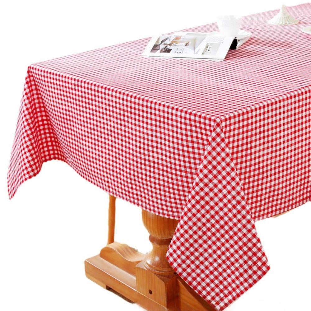 Simple Red and White Checkered Cotton Polyester tablecloth,Christmas Gift, Stocking Stuffers, Valentine's Day Gift, Couple's Gift, Girlfriend Gift