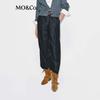 MO&Co. Women's Mid-Waist Wide-Leg Denim Trousers