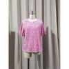 Top da Donna Rosa con Paillettes a Manica Corta Girocollo Casual da Festa Vestibilità Larga Camicetta Maglietta