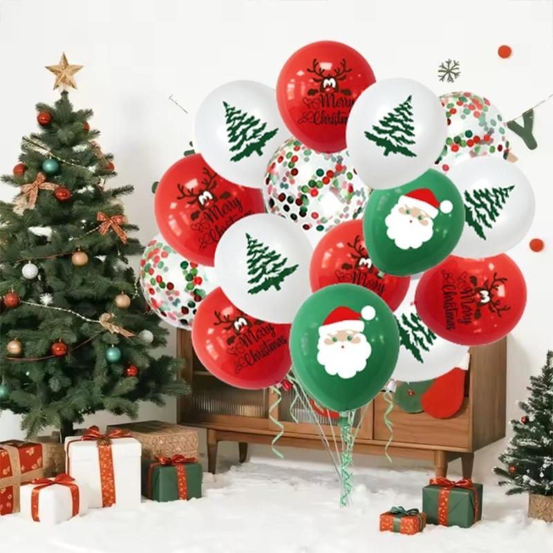 15-30pcs Christmas Latex Balloons Santa Claus Snowman Elk Xmas Tree Balloons for Christmas Party Supplies Favors Xmas Holiday