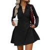 Women's Fashion Long-Sleeved Casual Solid-Colour Dress
