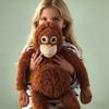 66cm Soft Stuffed Orangutan Plushies Large Monkey Plush Doll Realistic Cuddly Animal Toy for Bedroom Living Room Home Decor