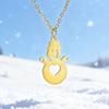 Schneemann Weibliche Halskette Edelstahl Valentinstagsgeschenke für Freundin Gliederkette Schmuck am Hals Goldfarbe 2026