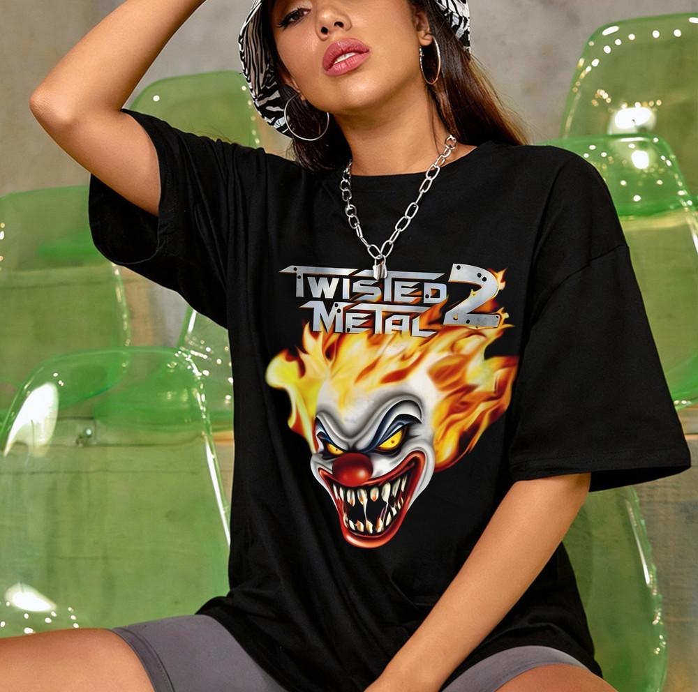 

Twisted Metal Video Game 1996 Black Unisex Tshirt Size S5XL Unisex T-Shirt XL