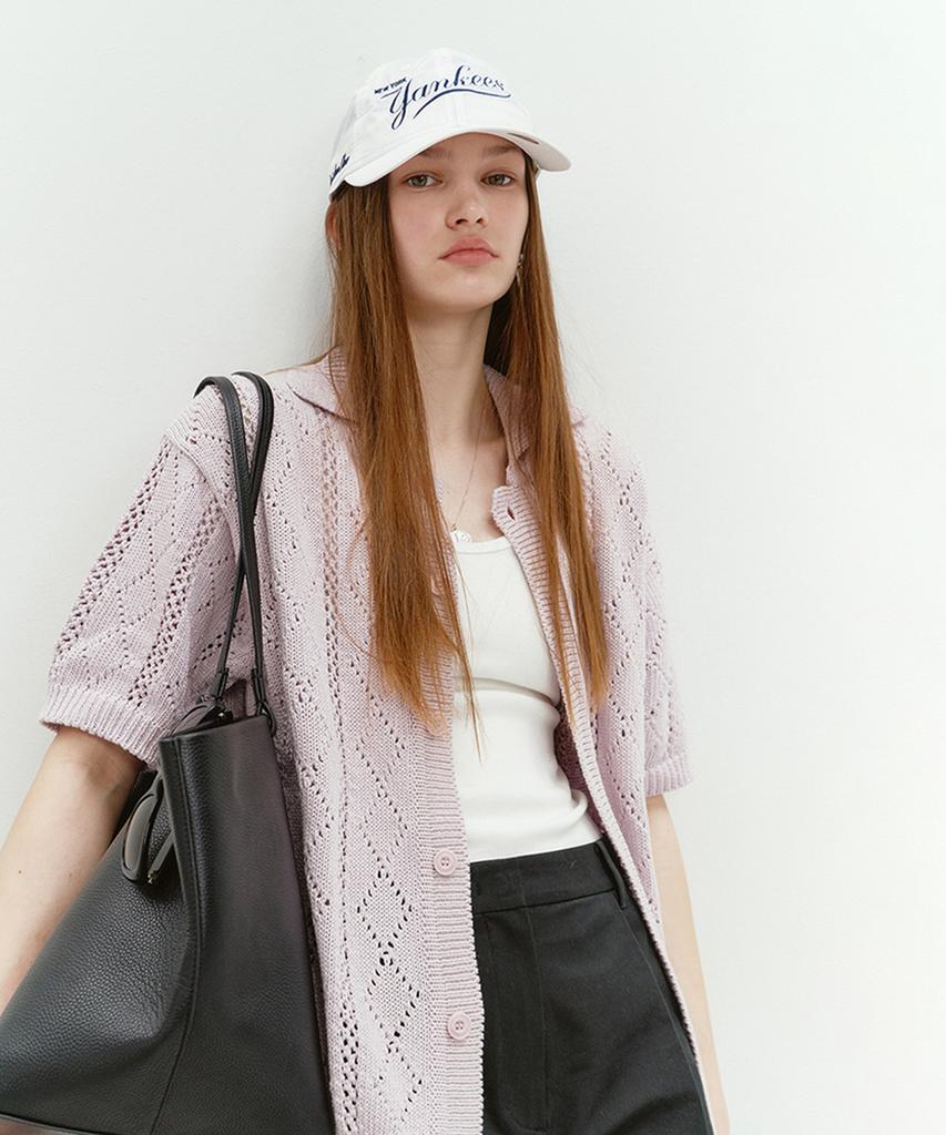 Deonseuteu Collared Crochet Cardigan Soft Pink_Udsw4B323P1