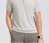 [Including Mulberry Silk] Langdeng Men's Half Zipper Knitted Polo Shirt Summer Breathable Business Collar Short Sleeve T-shirt