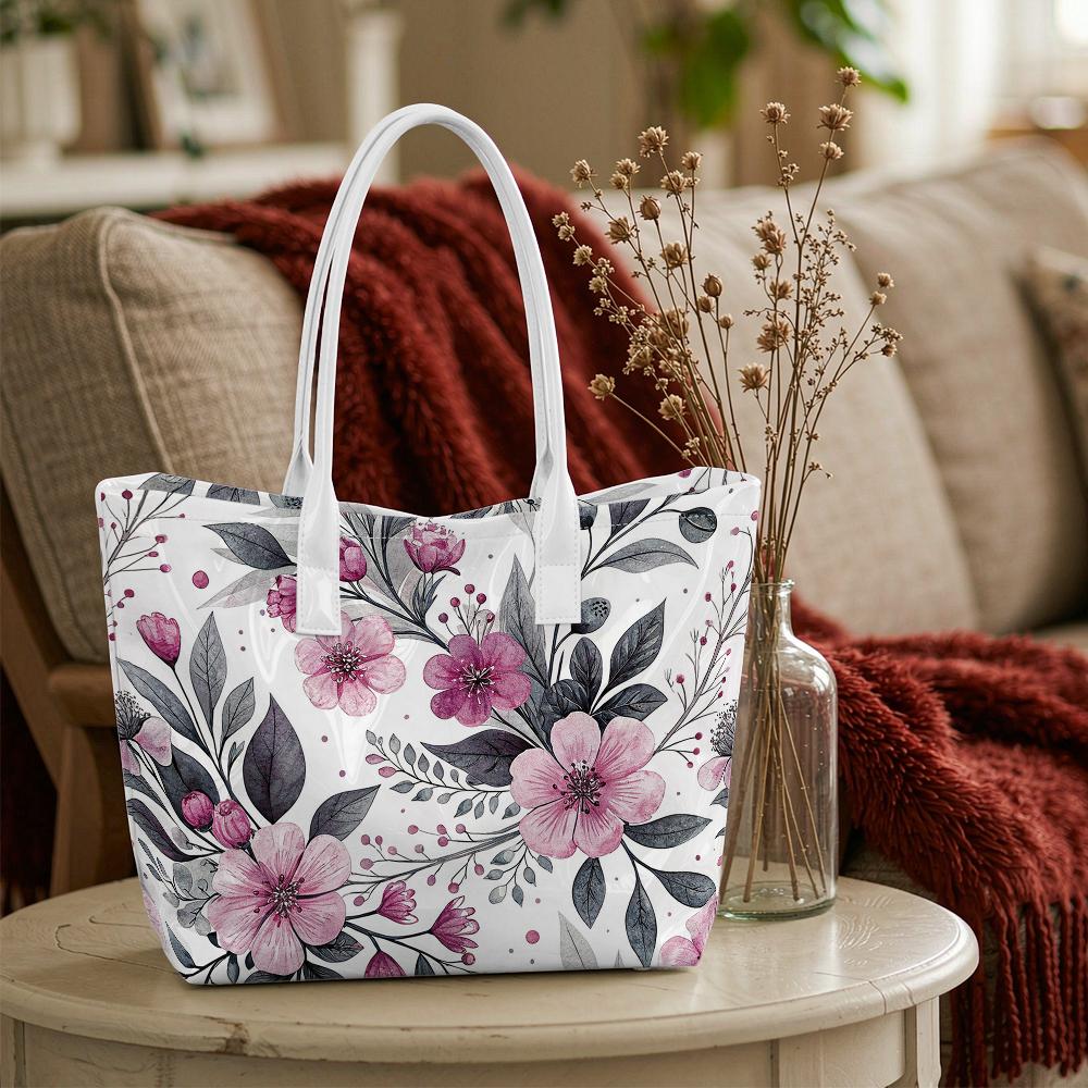 Floral Print Tote Bag Fashion Casual Large Capacity Daily Carry All Purse for Ladies