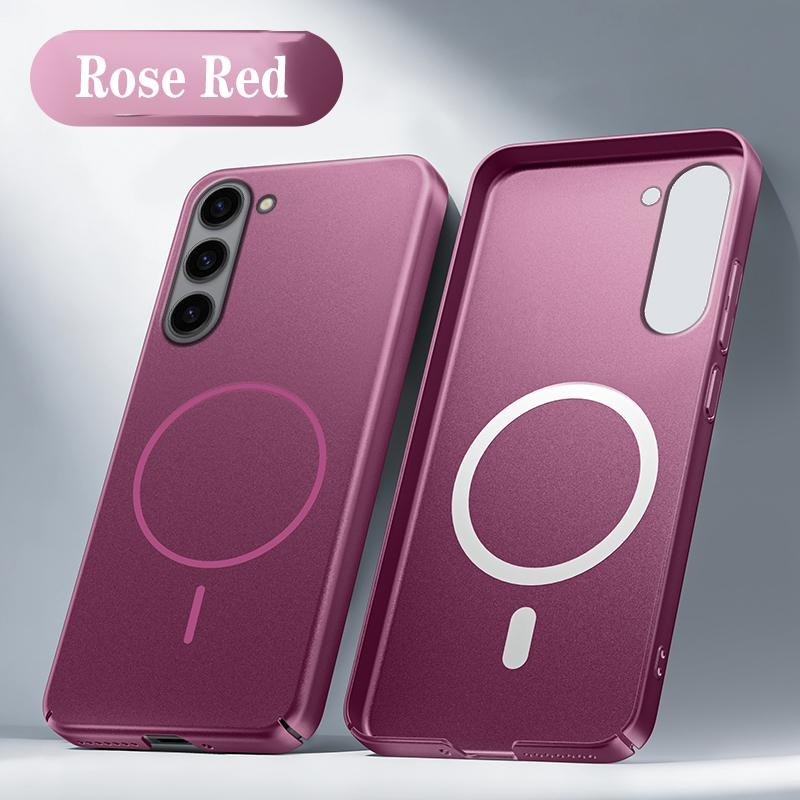 

Ultra Thin Metallic Paint Magnetic Case For Samsung S25 S24 S23 S22 Ultra Plus For Magsafe Wireless Charging Armor Hard PC Cover Galaxy S24 Ultra