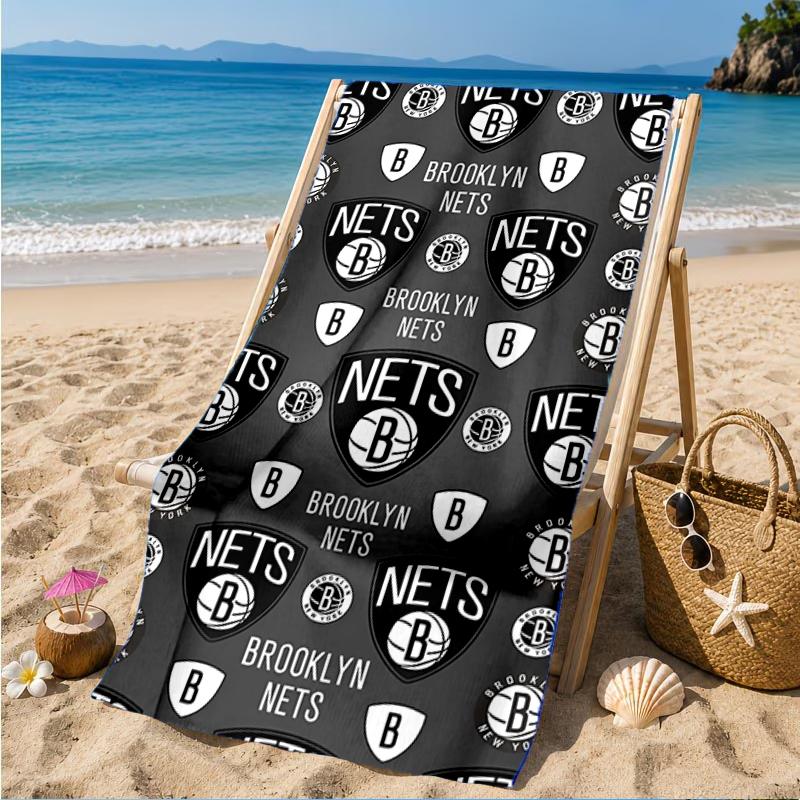 Brook-lyn Nets Art Beach Towel, Super Soft Microfiber, Perfect Gift for Her/Him, Birthday, for Pool, Beach, Travel, Decor Beach Party