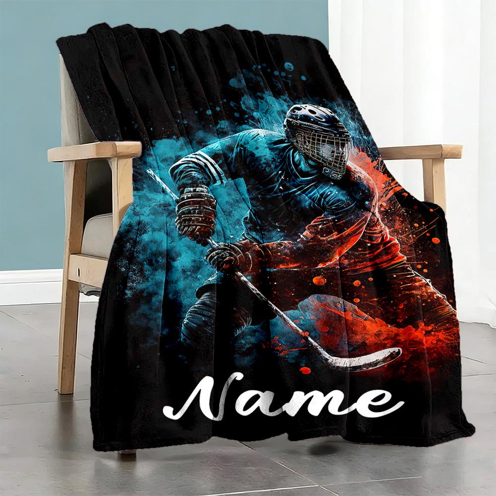 Hockey Enthusiast99 Personalized Text Blanket Gift Personalized Blanket Soft Warm Cozy Versatile for Bedding Couch Home Decor Livingroom