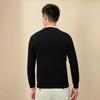 Autumn Men's Slim Fit Crew Neck Knit Sweater with Letter Ribbon Detailing