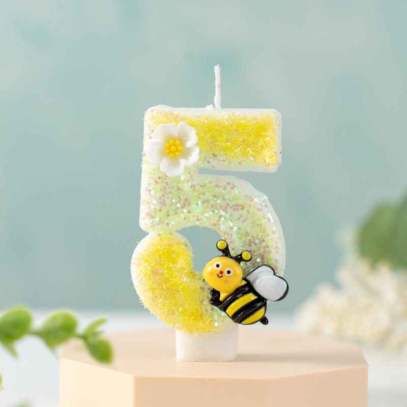 Creative Little Bee Digital Birthday Party Celebration Cake Decoration Candles 0-9 Products
