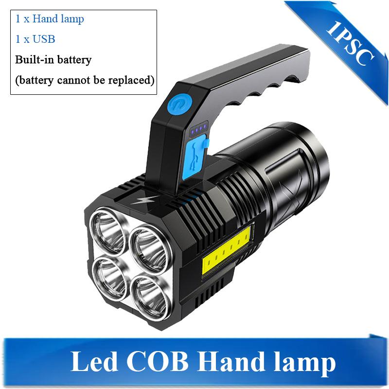 Super Light LED Flashlight COB Side Light USB Recharge Super Bright 4 LED Side Light 4 Modes Flashlight Built-in Battery Outdoor Hunting Camping