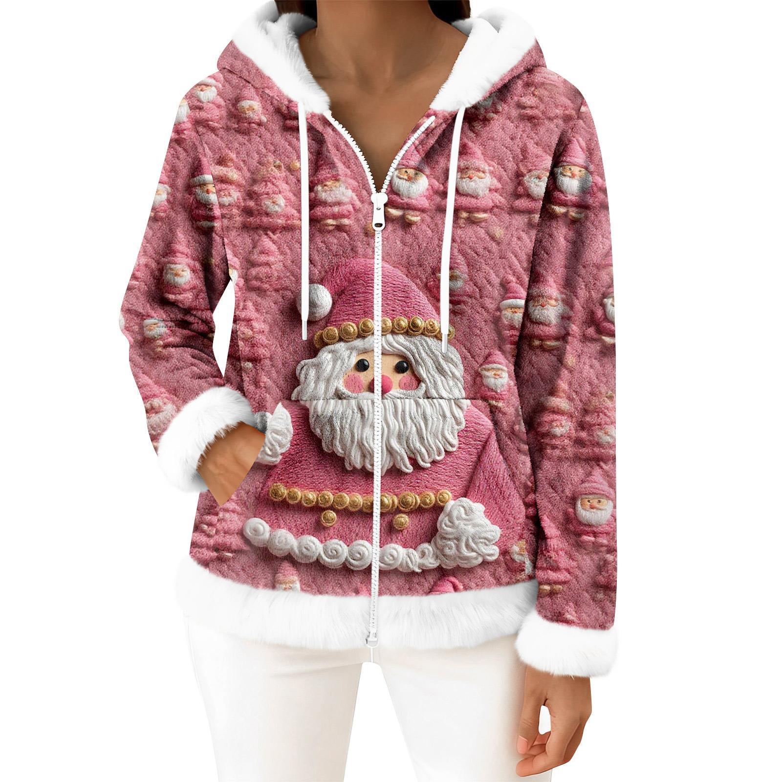 

Women s Casual Fashion Long-Sleeved Zip-Up Fleece Hooded Cardigan XL арбуз красный