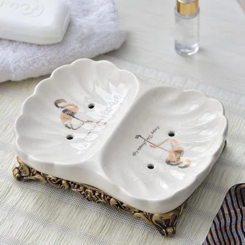 European Soap Dish Ice Crack Ceramic Soap Box Bathroom Accessories Soap Tray Special Offer