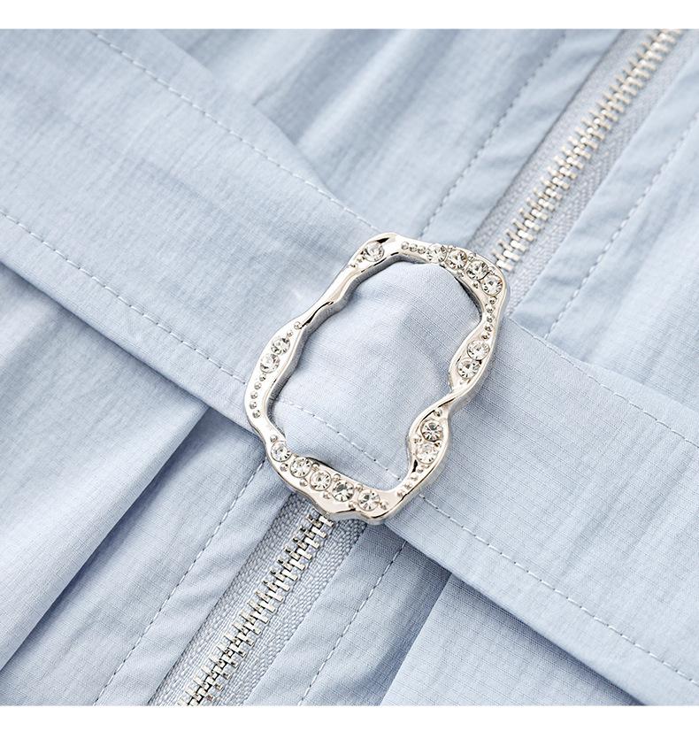 High-Waist Half Zip Casual Summer Shirt Dress