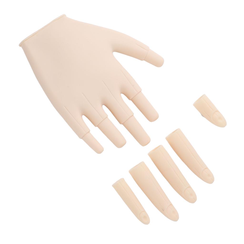 Practice Hand for Acrylic Nails Soft Rubber Flexible Fingers Movable Joints Nail Art Hand Nail Train