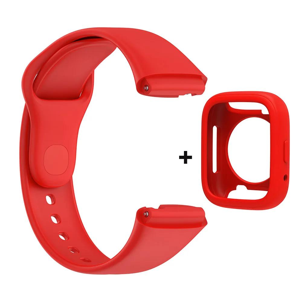 Silicone Strap For Redmi Watch 3 Active/Lite Bracelet Watchband + Protective Case Shell