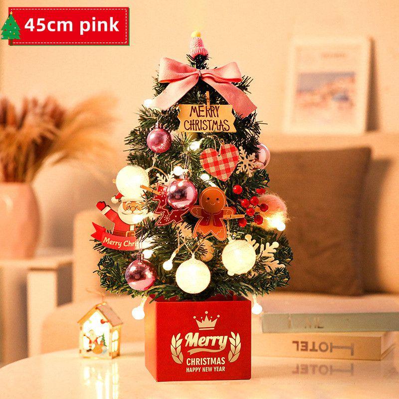 Delicate Mini Pink Imitation Christmas Tree Ornaments Desktop Decorations