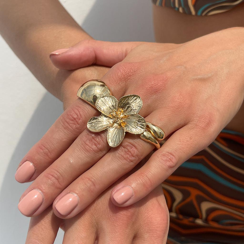Salircon Punk Exaggerated Metal Finger Rings Set for Women Men Vintage Elegant Crystal Imitation Pearl Open Rings Luxury Jewelry