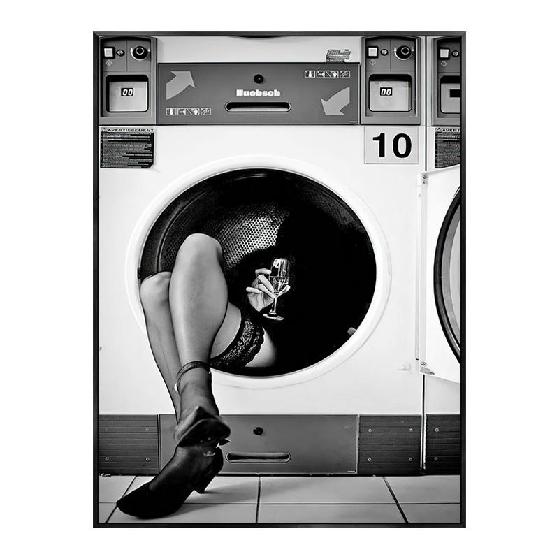 

Посібник із прання Символи Плакати та принти Сексуальна жінка Вивіска пральні Декоративні картини Полотно Настінне мистецтво Картинки Декор Nordic 21x30cm No Framed