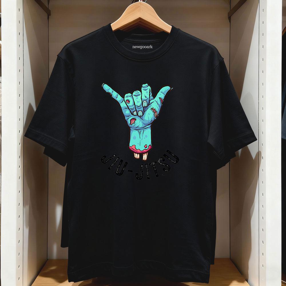 

Jiu Jitsu Shaka Zombi Hand Graphic Essential TShirt Woman Man Casual Cotton Graphic T Shirts Streetwear Camisetas Ropa Hombre 4XL