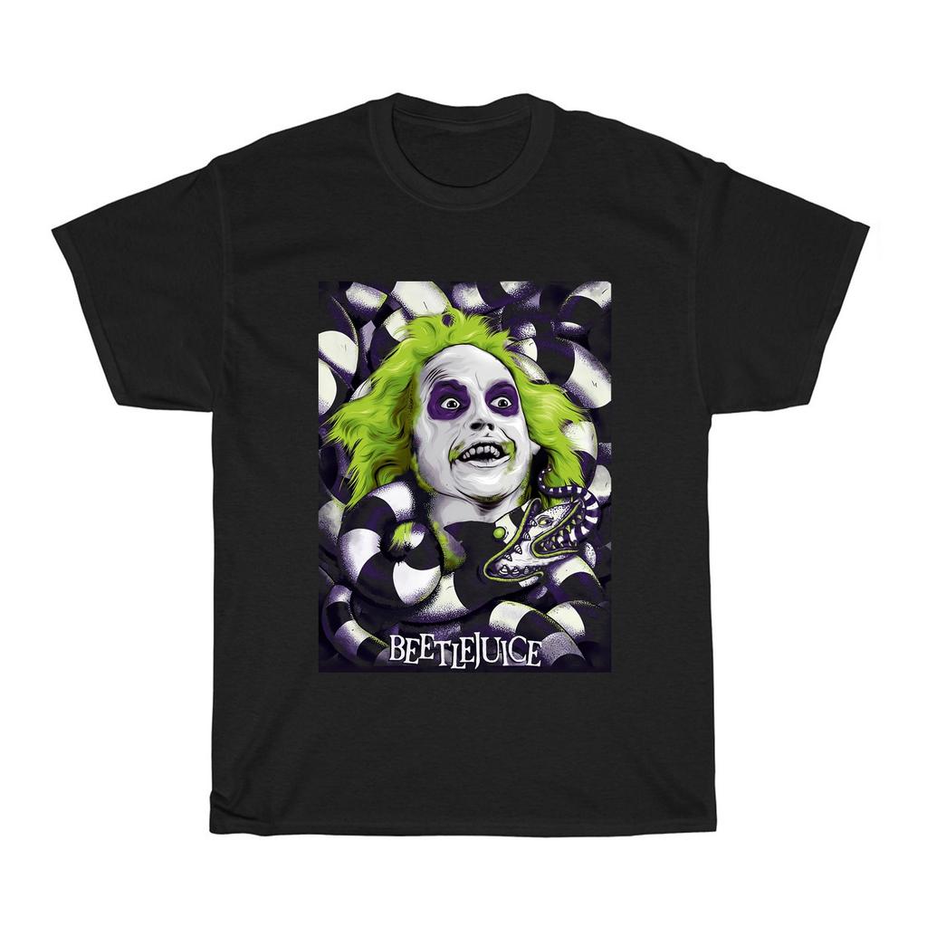 Beetlejuice Horror Comedy Movie Men's Navy Black T-Shirt Size S to 5XL