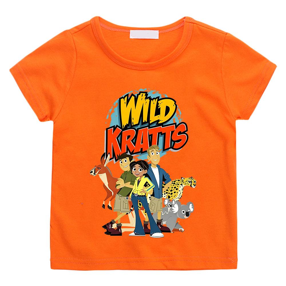 Wild Kratts T-shirt Bambino 100% Cotone Stampa Cartoni Animati T-shirt 2-12A Carine Ragazze Freschi Ragazzi Manica Corta Bambini Girocollo Top Estate